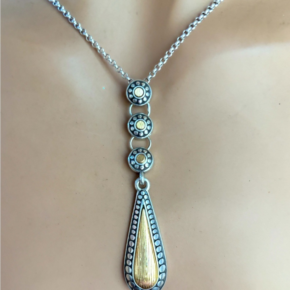 Brighton Golden Age Necklace silver plated teardrop design